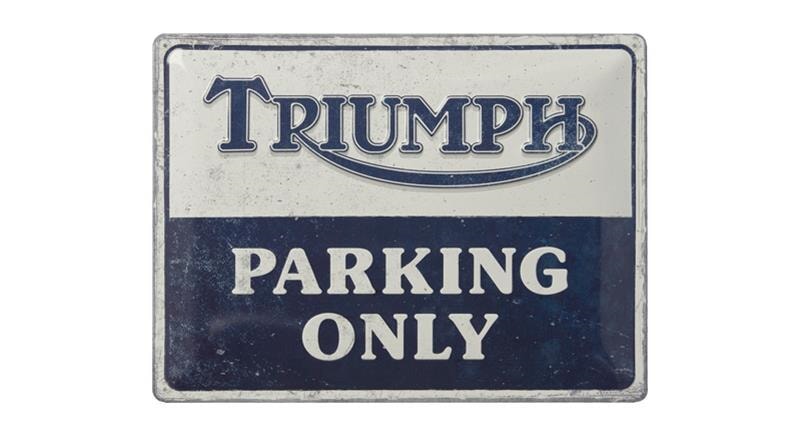 TRIUMPH PARKING TIN SIGN - MC-butikk og netthandel Bergen | | Team MC ...